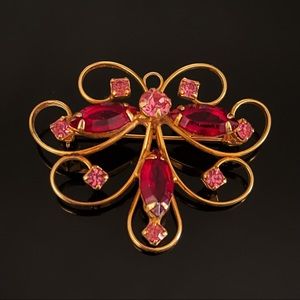 🌸 Beautiful Retro Rhinestones Gem Brooch